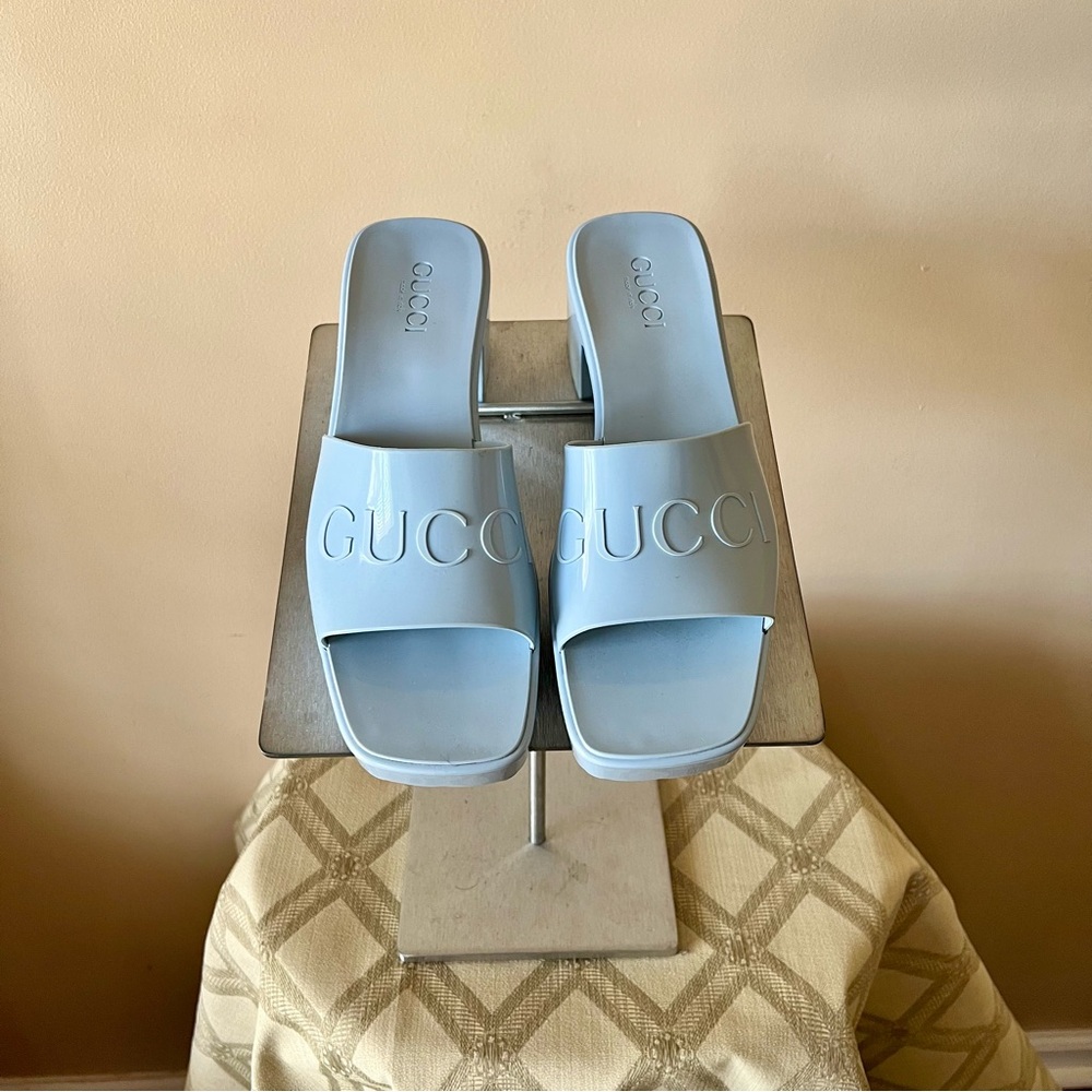 Gucci Women's Blue Slide Sandals